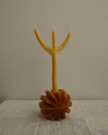 Hand carved wooden candle holder