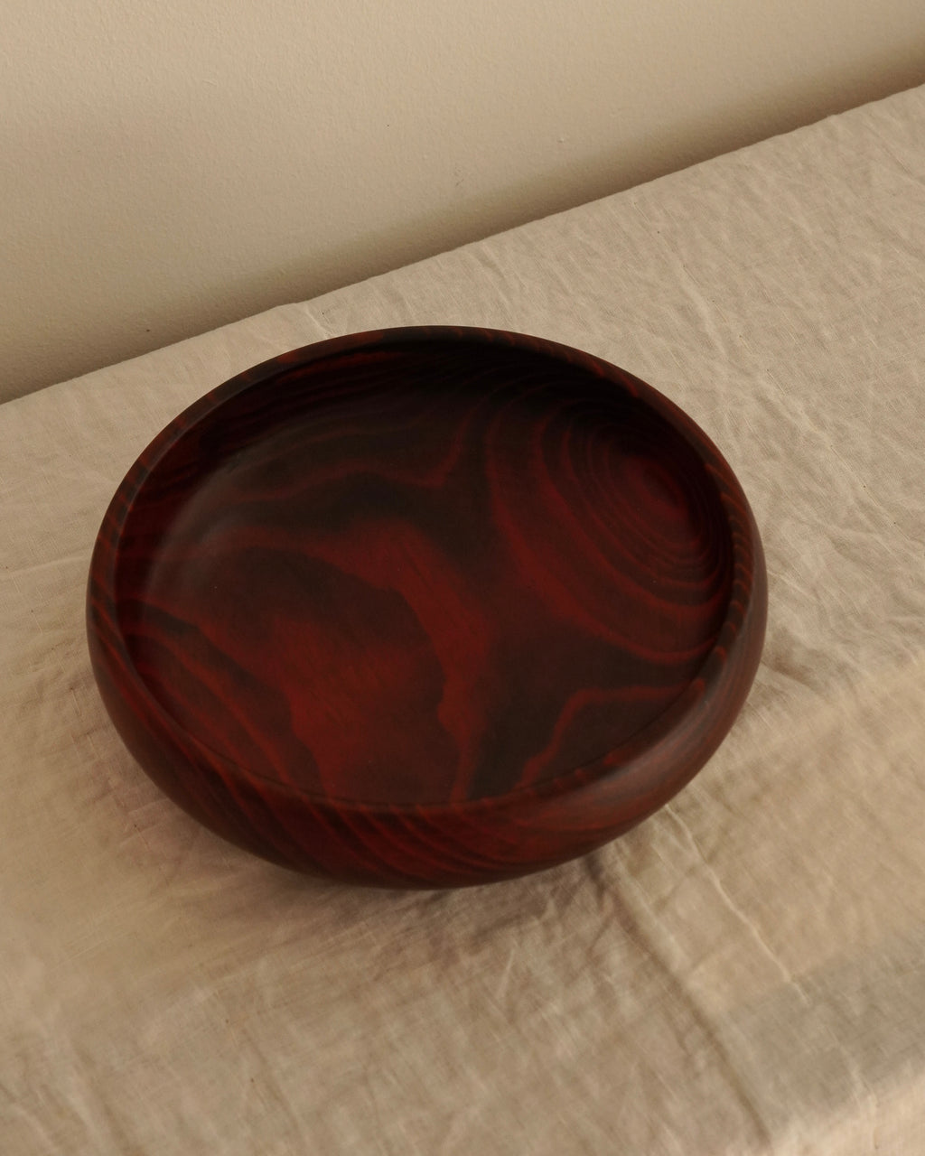 Red japanese wooden bowl