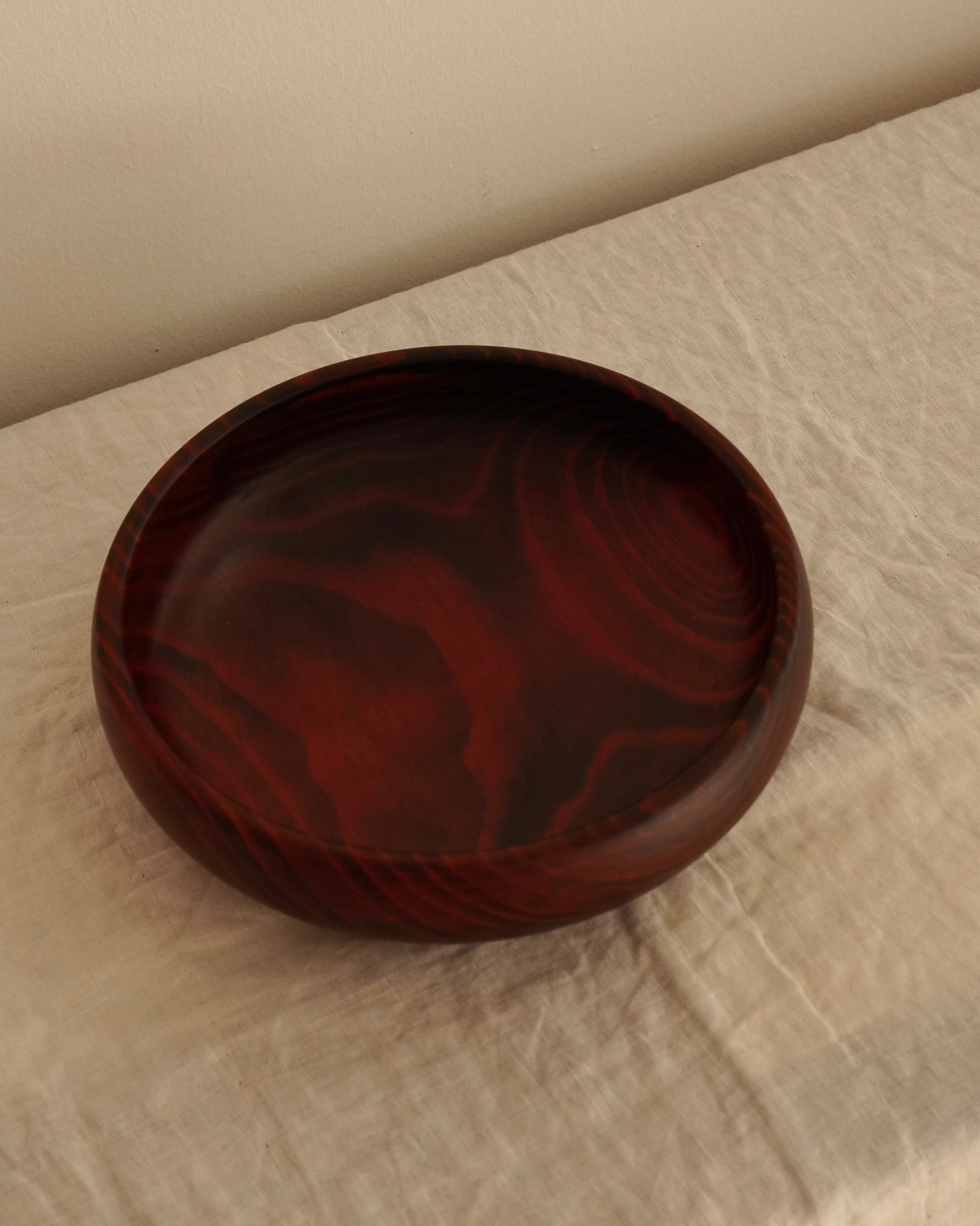 Red japanese wooden bowl
