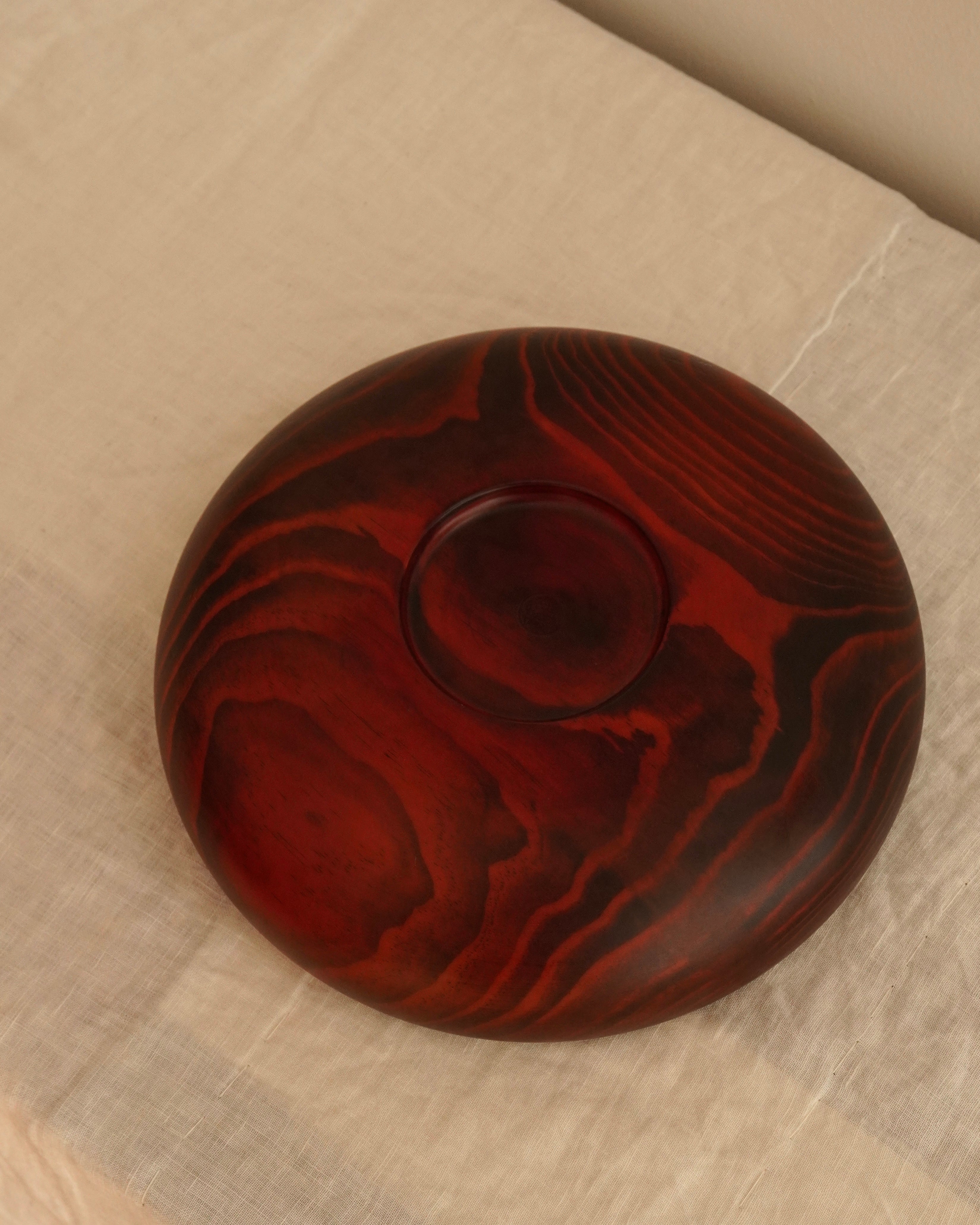 Red japanese wooden bowl