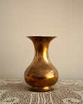 Tall rounded solid brass vase