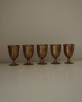 Set of 6 brass footed cups that disassemble