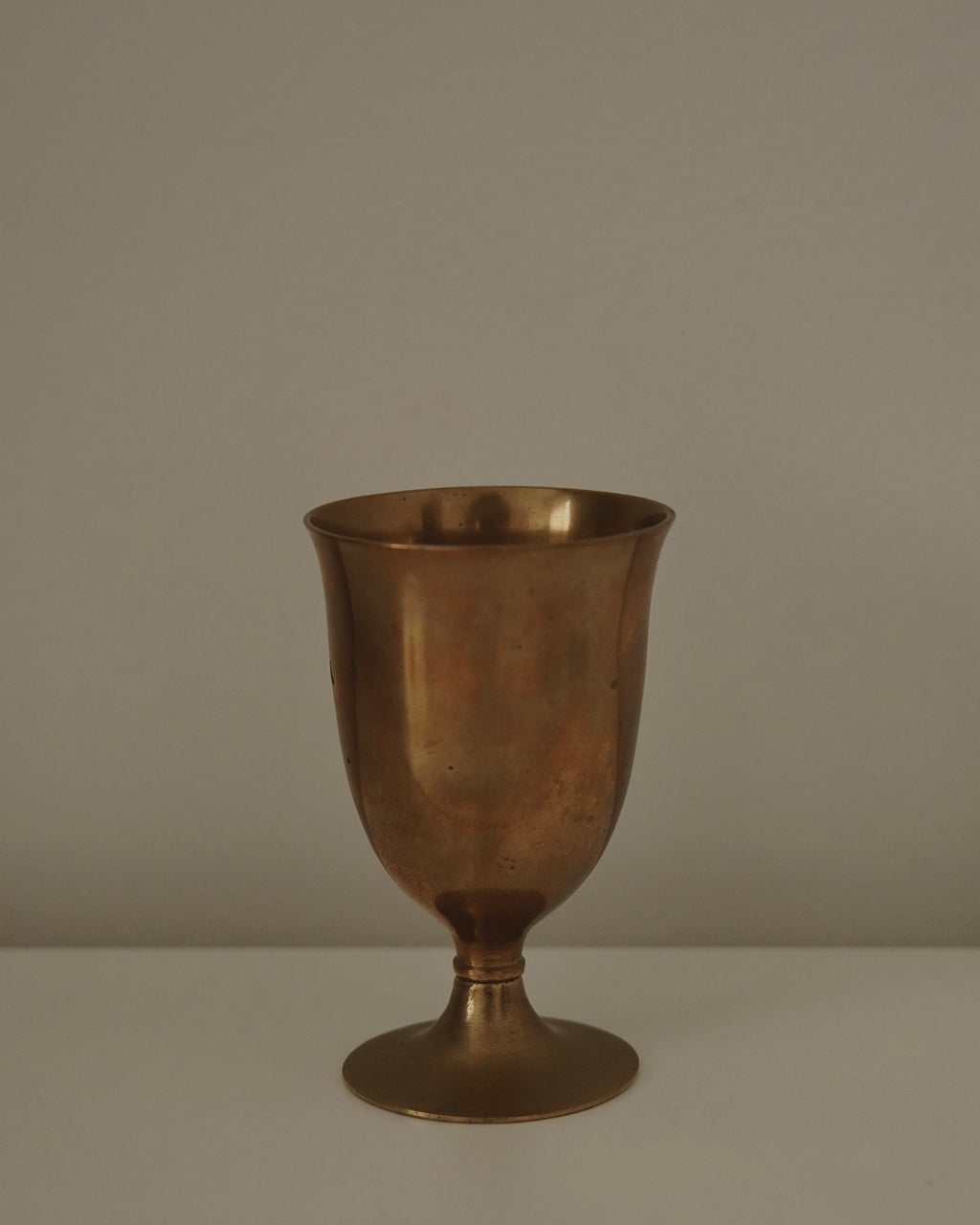 Set of 6 brass footed cups that disassemble