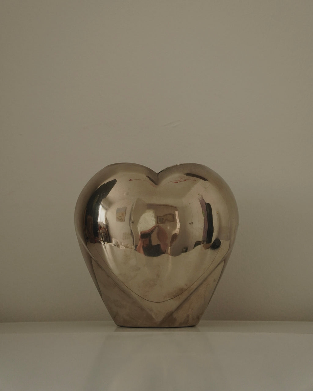 Heart shaped metal vase