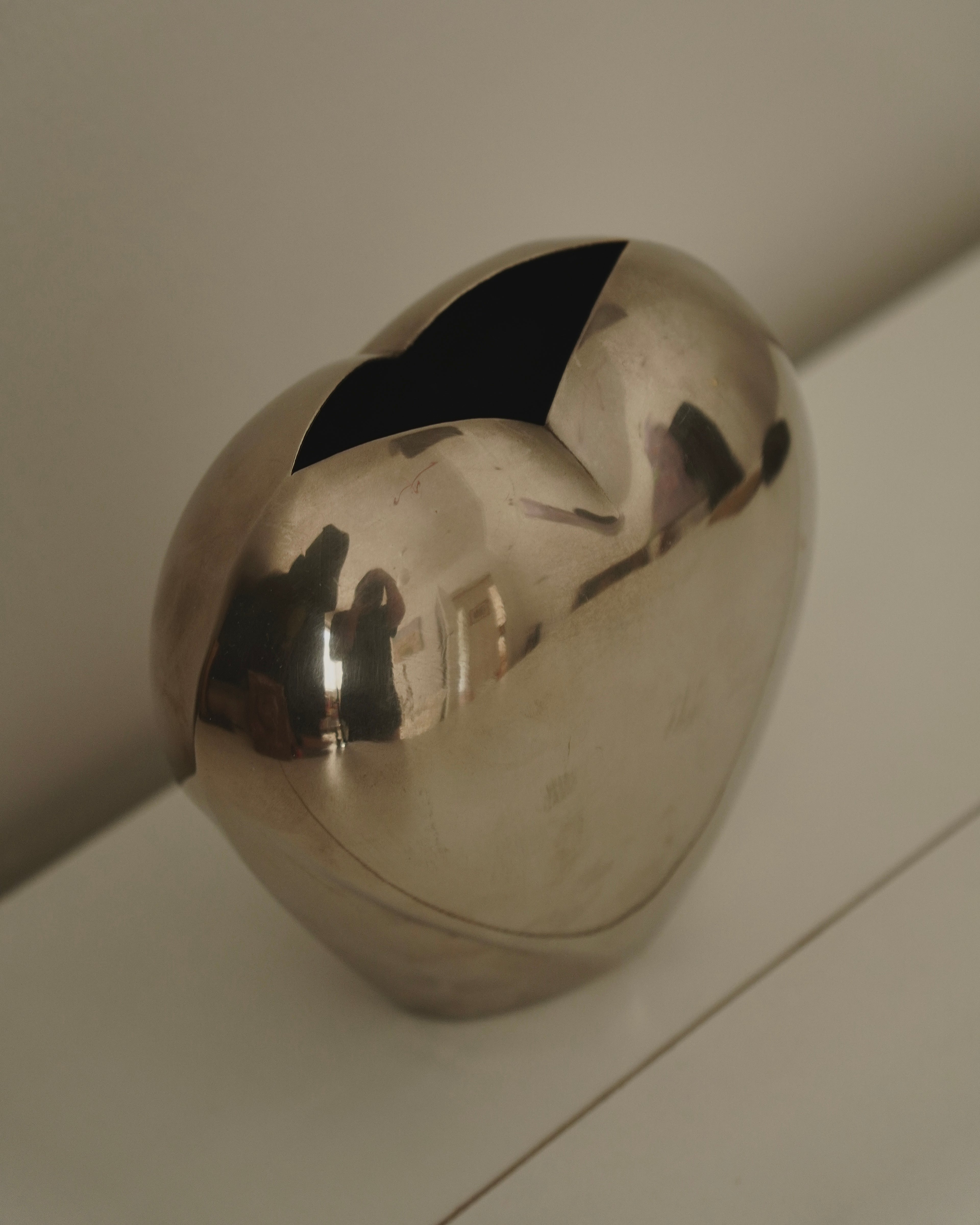 Heart shaped metal vase