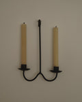 Wrought iron swedish dual candle holder