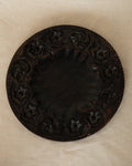 Dark wooden plate/tray/wall decor with floral carvings