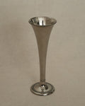 Silver plated conical vase with tiny spheres