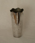 Silver plated vase with wavy opening