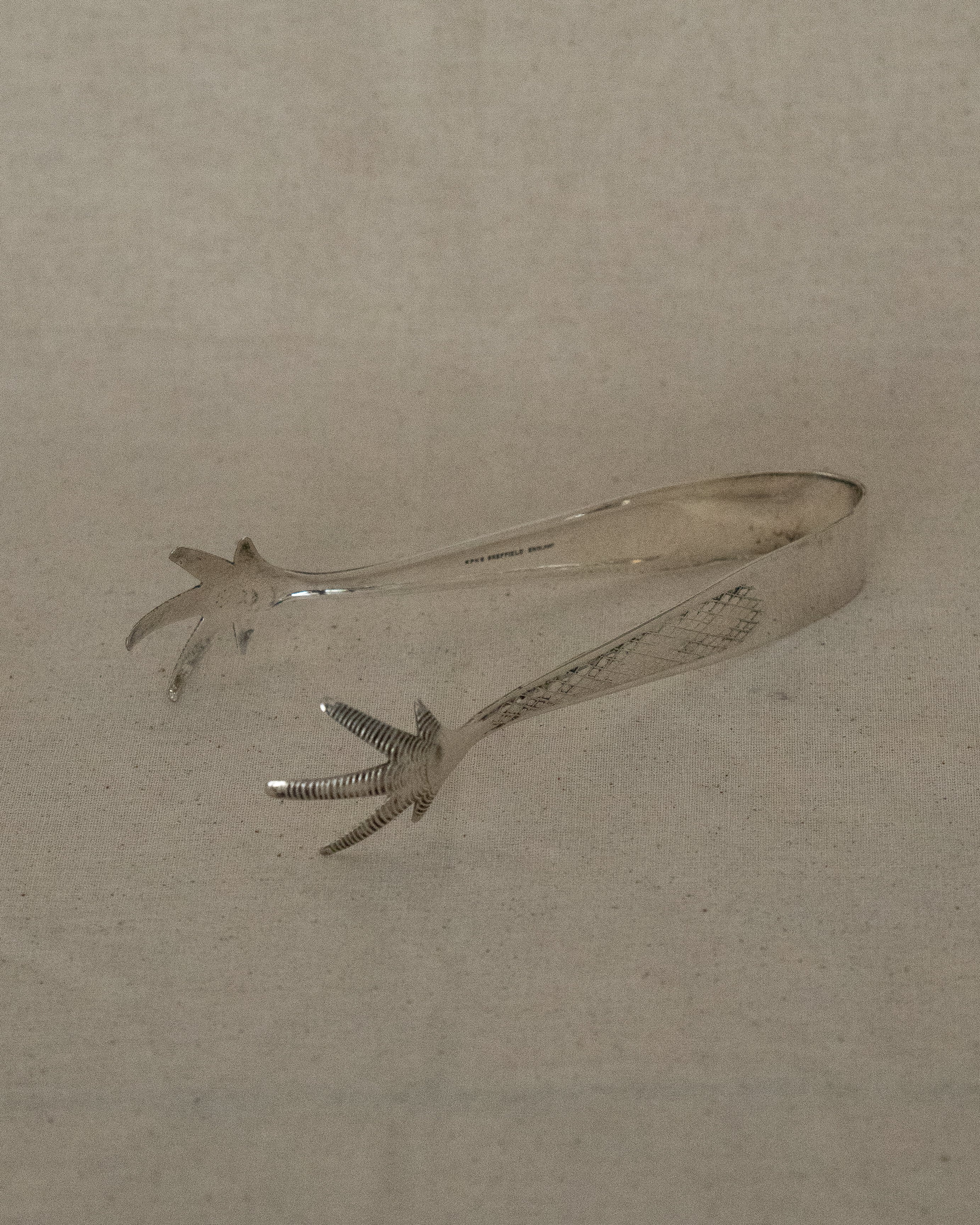 Silver plated chicken feet ice cube tongs
