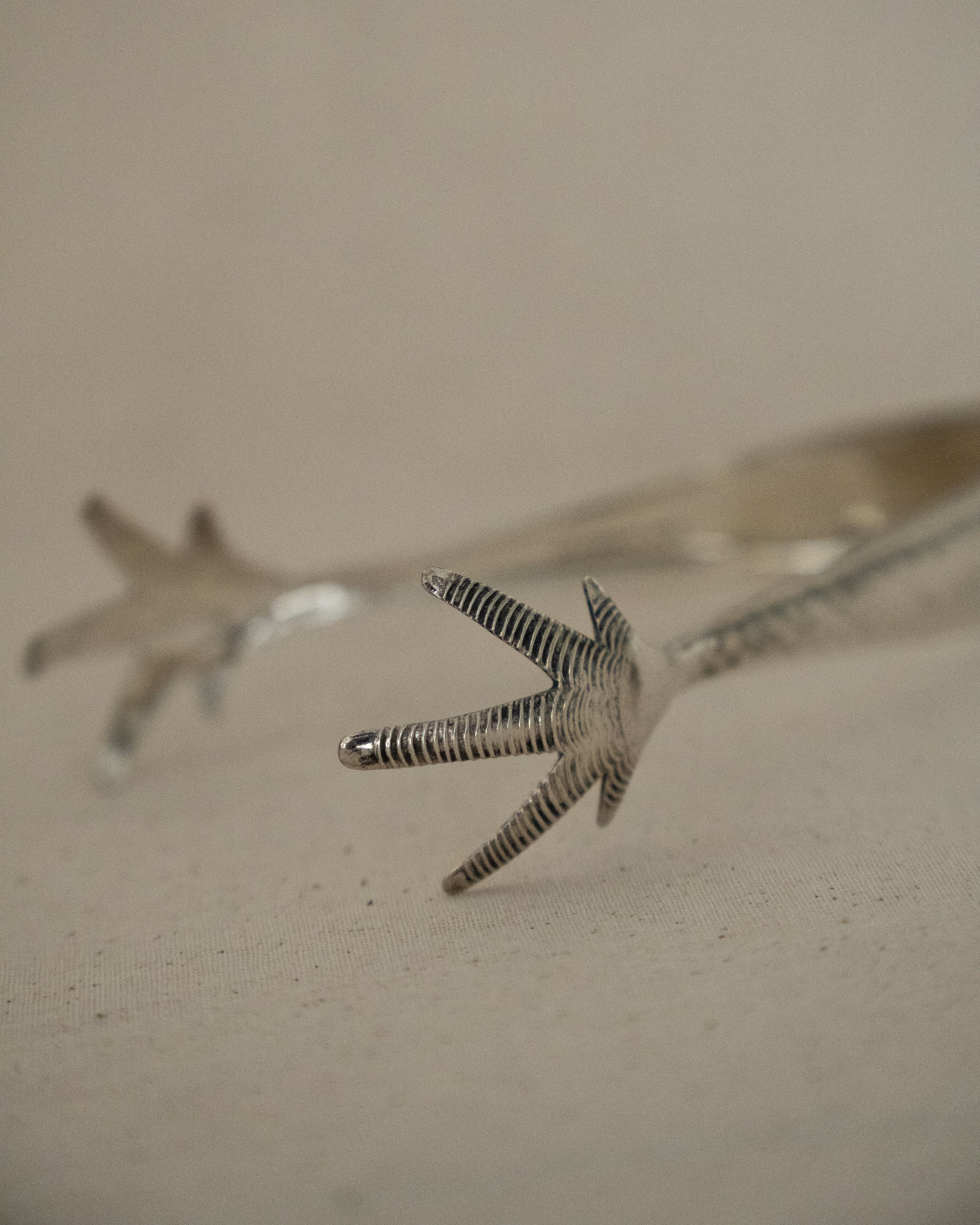 Silver plated chicken feet ice cube tongs