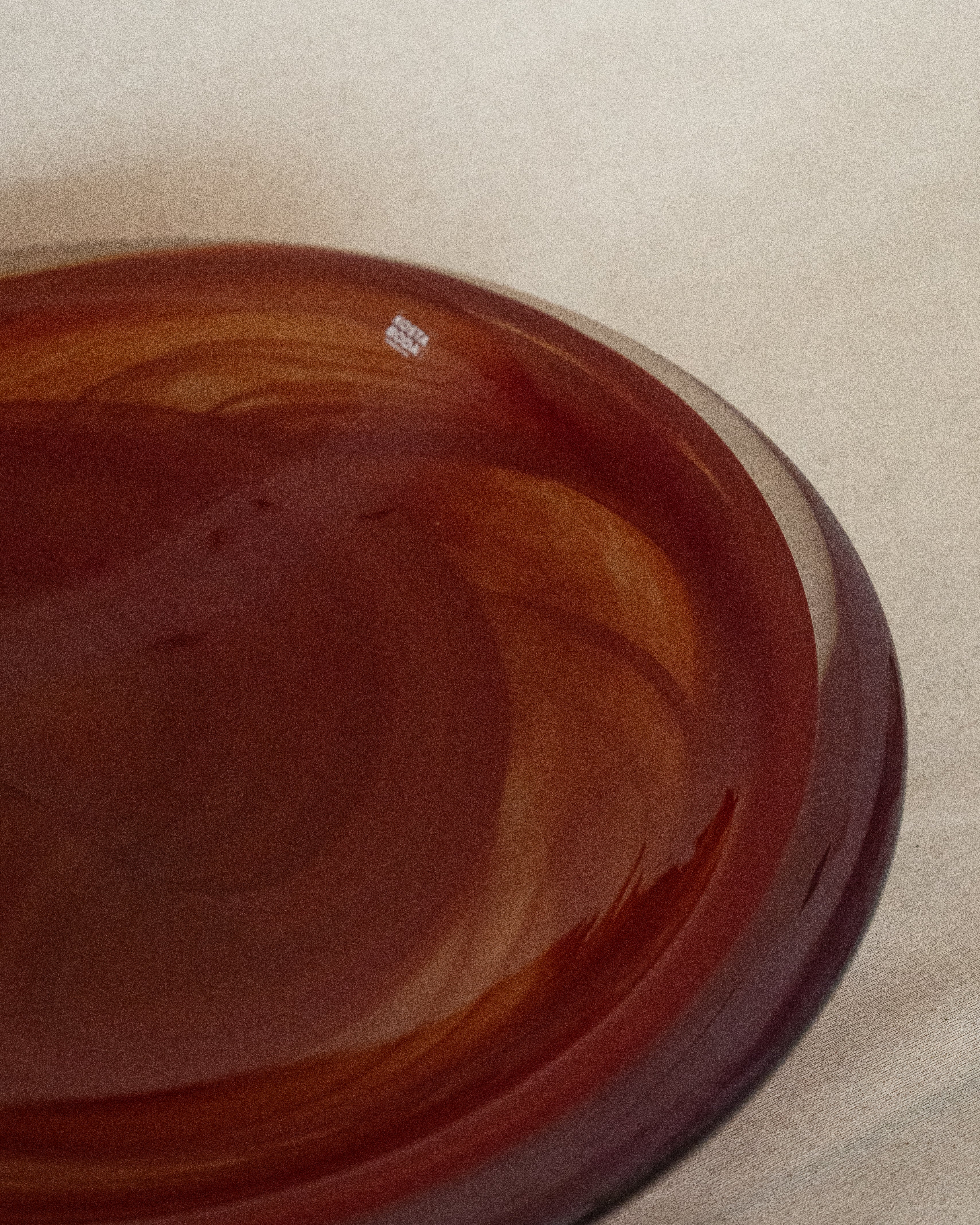 Kosta boda red glass bowl