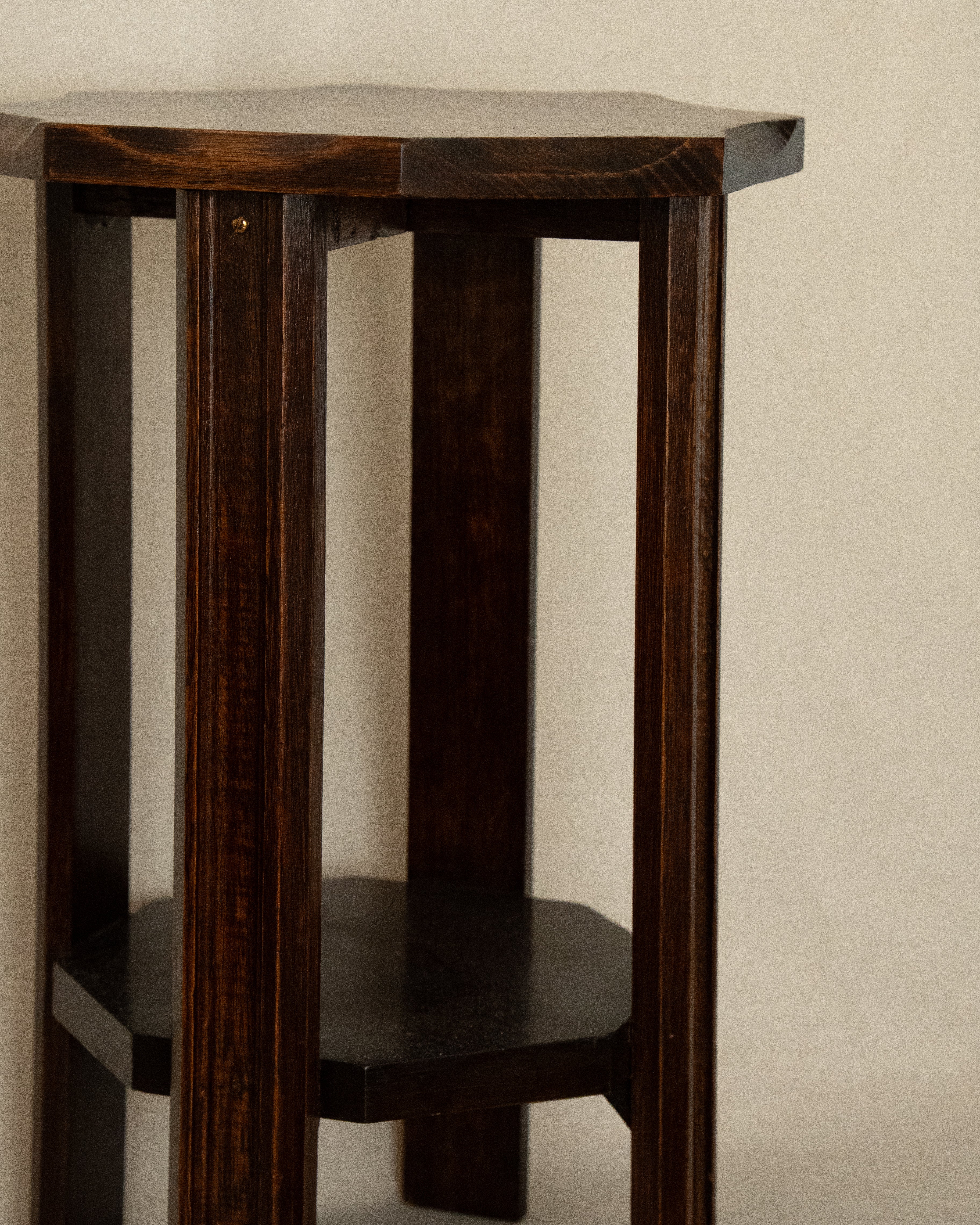 Carved wooden stool nightstand plant stand table