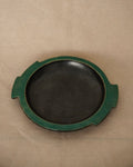 Set of 6 green and black small plates