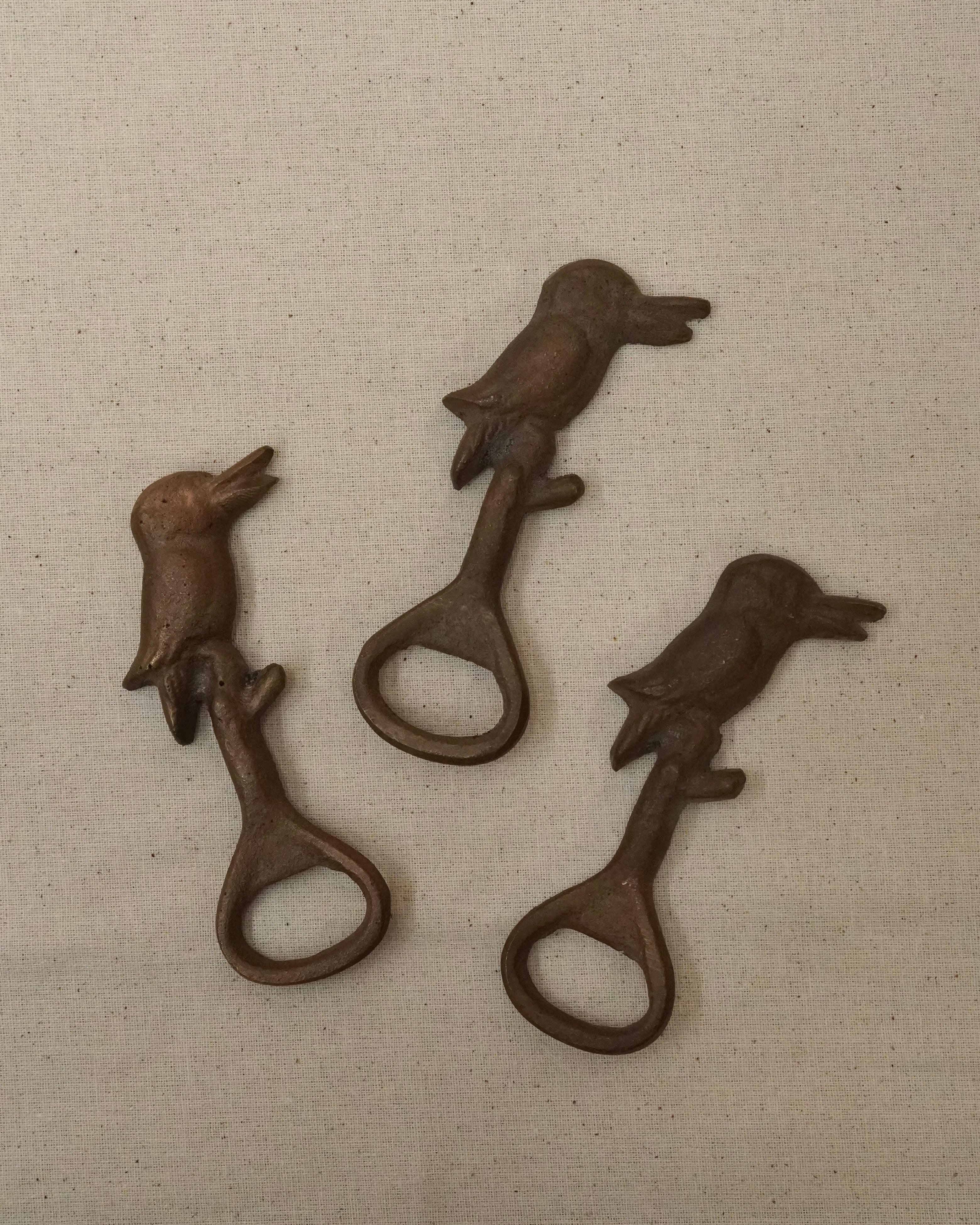 Kookaburra brass bottle opener