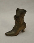 Brass boot trinket vase match holder