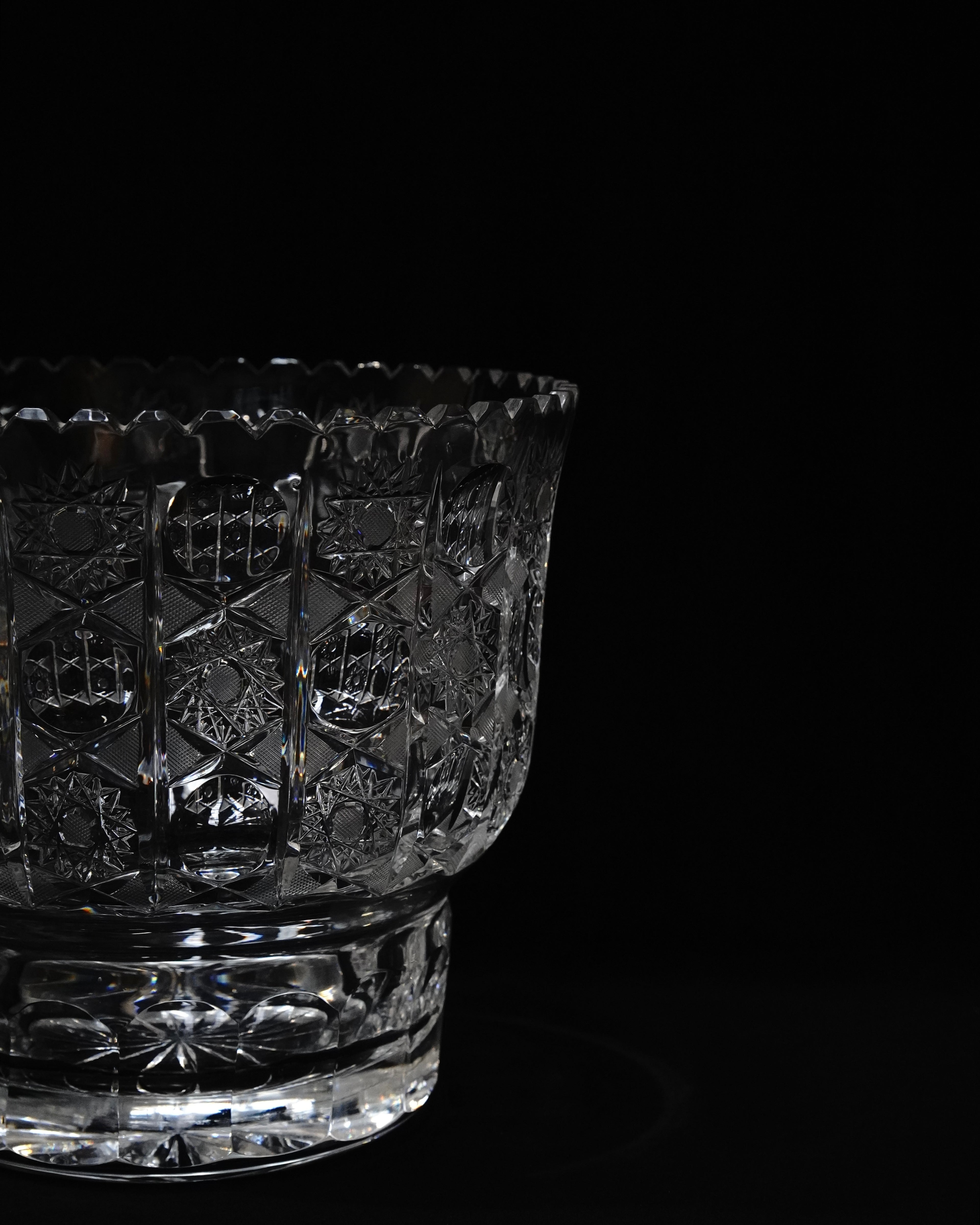 Crystal footed vase
