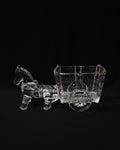 Clear crystal horse carriage trinket bowl