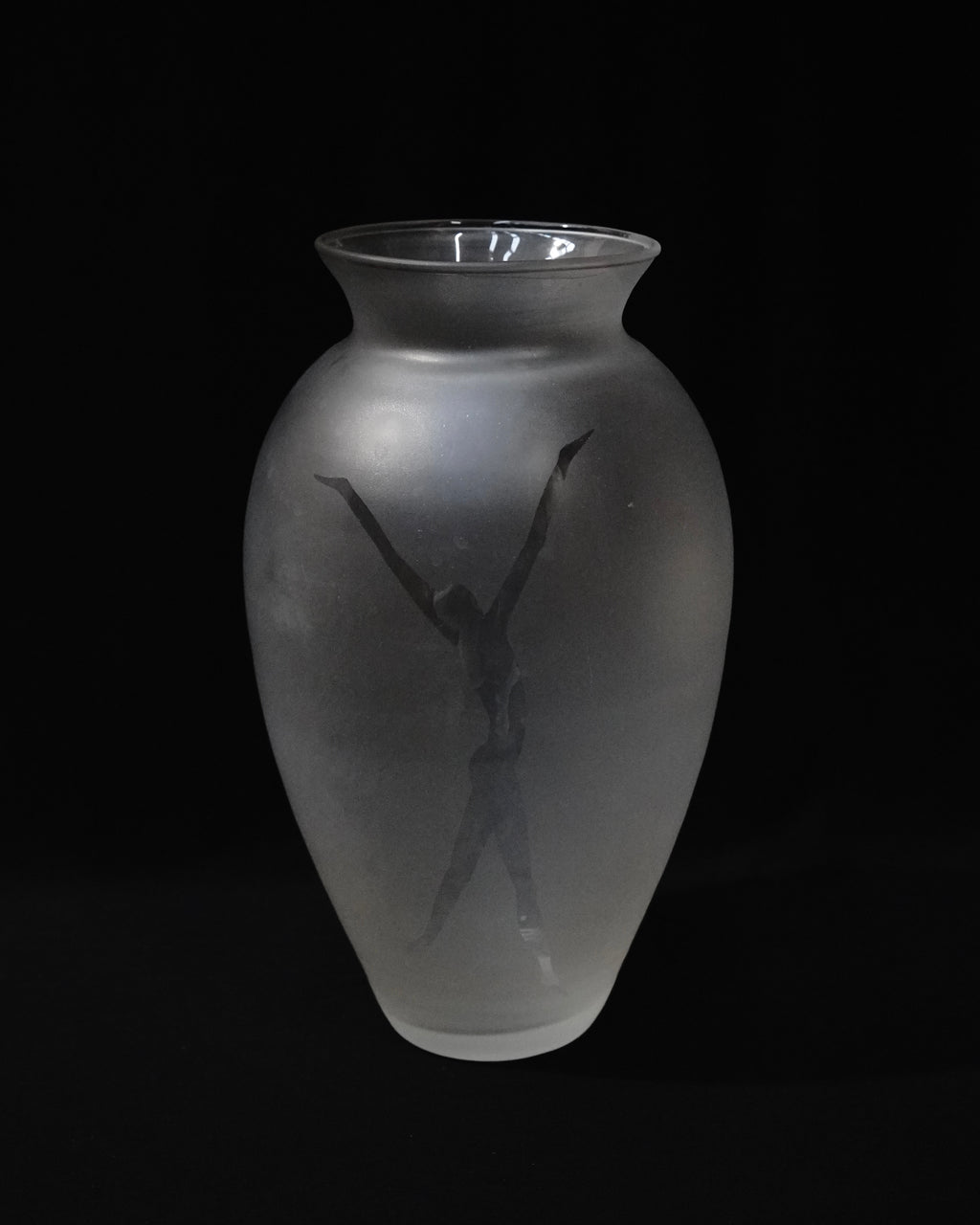 Translucent vase with human figure
