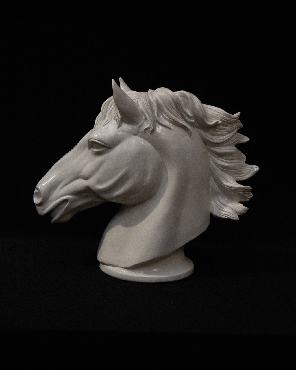 White horse head, possibly made of resin