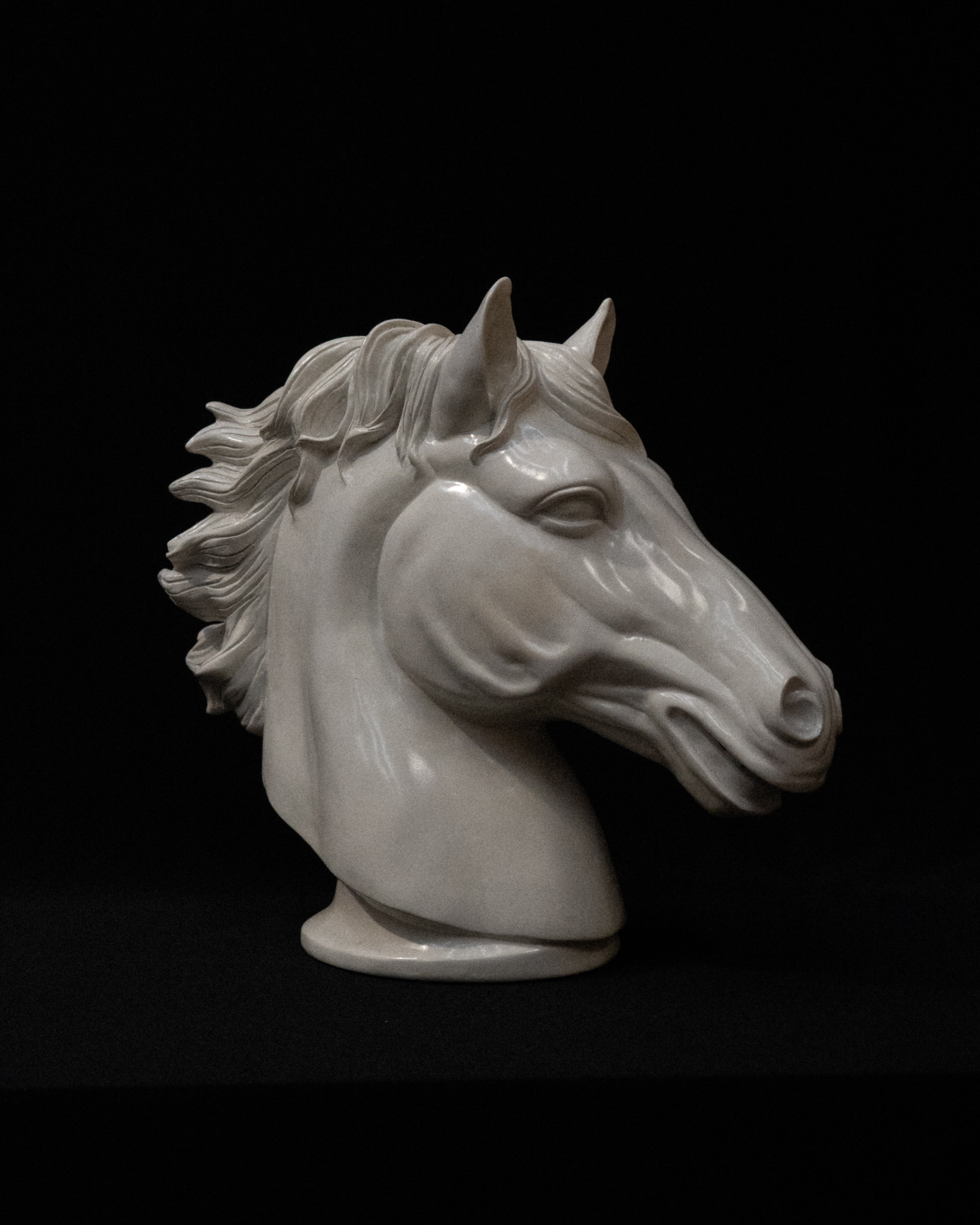 White horse head, possibly made of resin