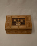 Bamboo geometric pattern trinket box container