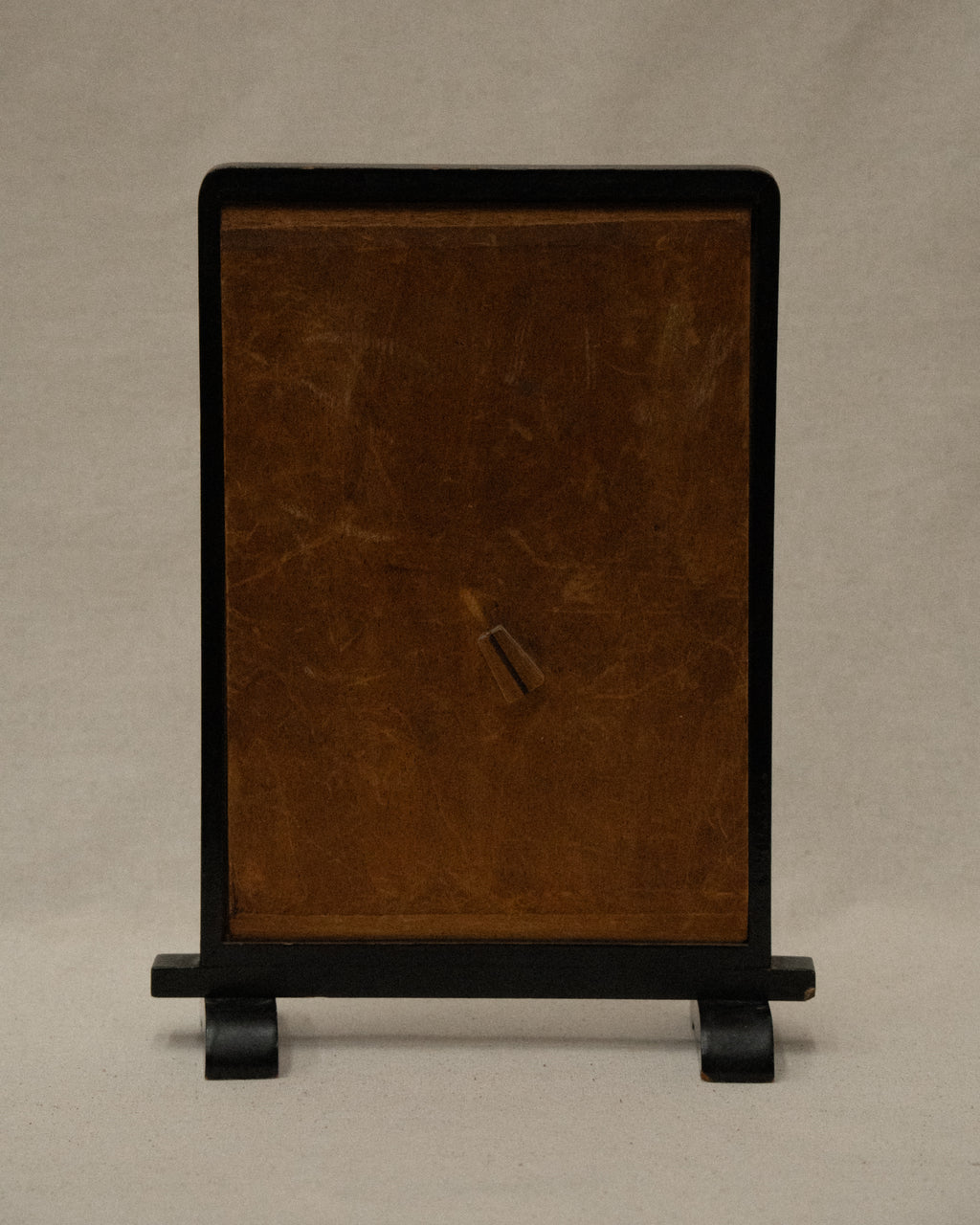 Japanese geisha embroidery artwork on wooden frame and stand