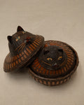 Pair of wicker cat baskets that fit into each other