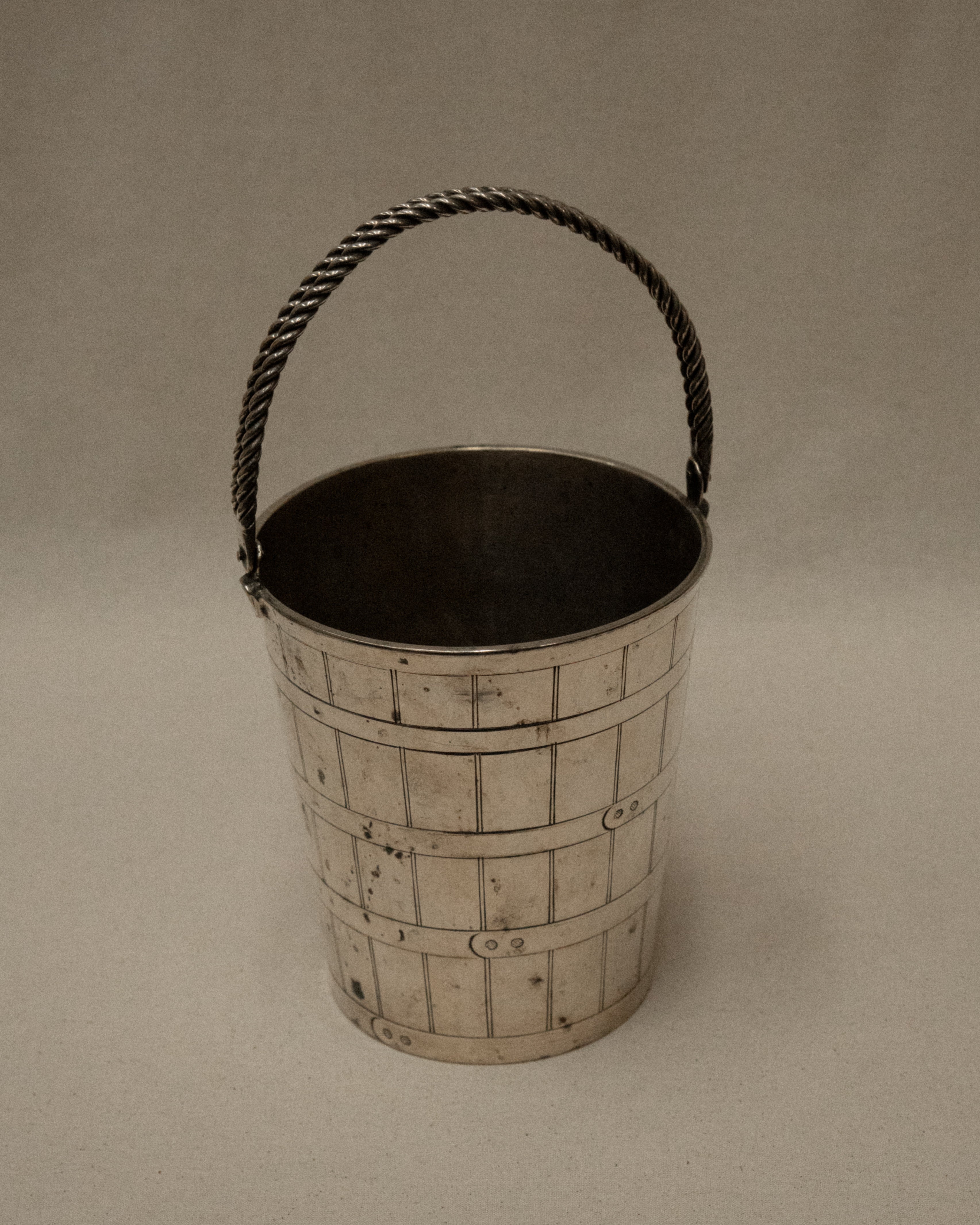 Silver plated bucket with handle
