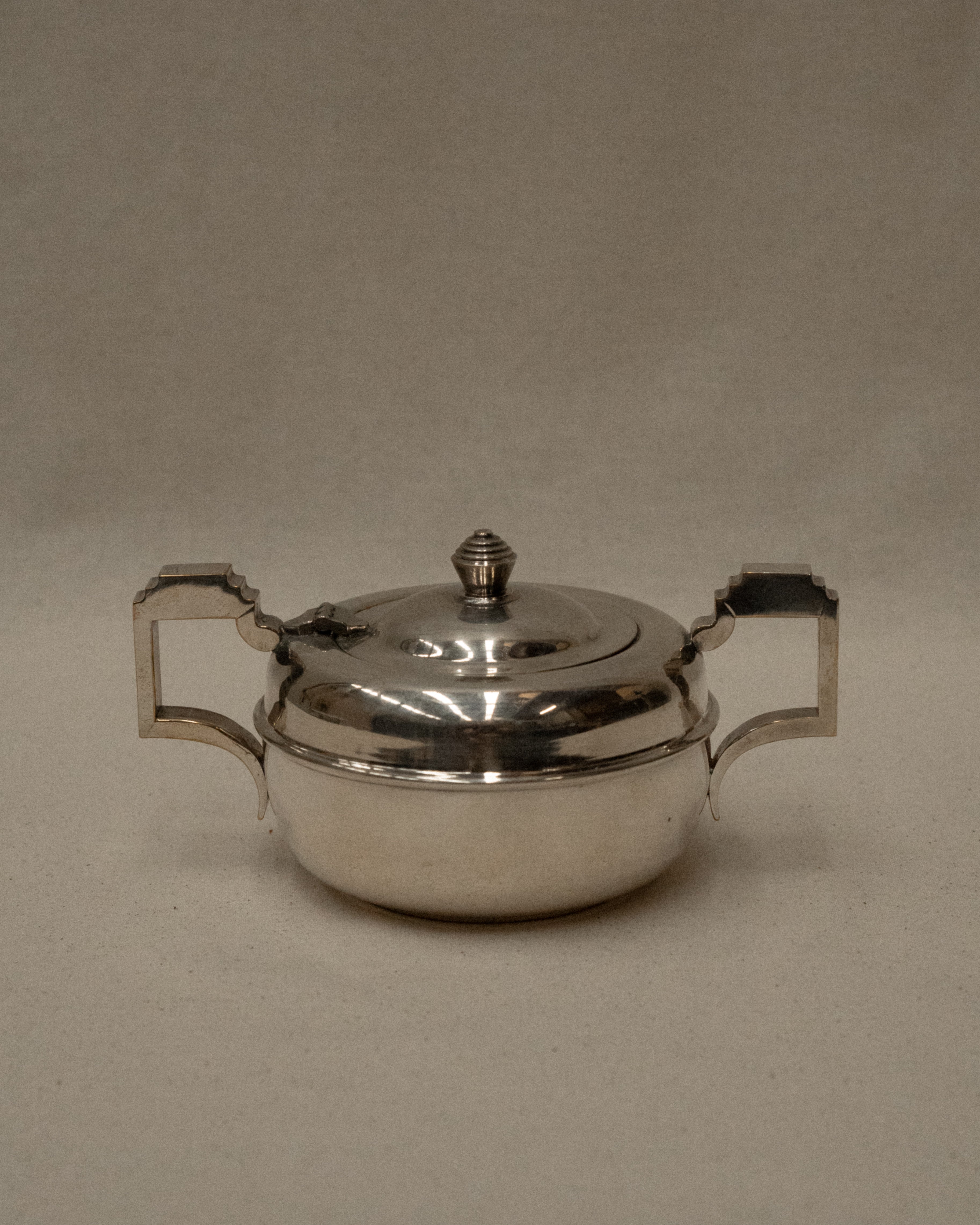 Silver plated sugar/salt pot, double handle