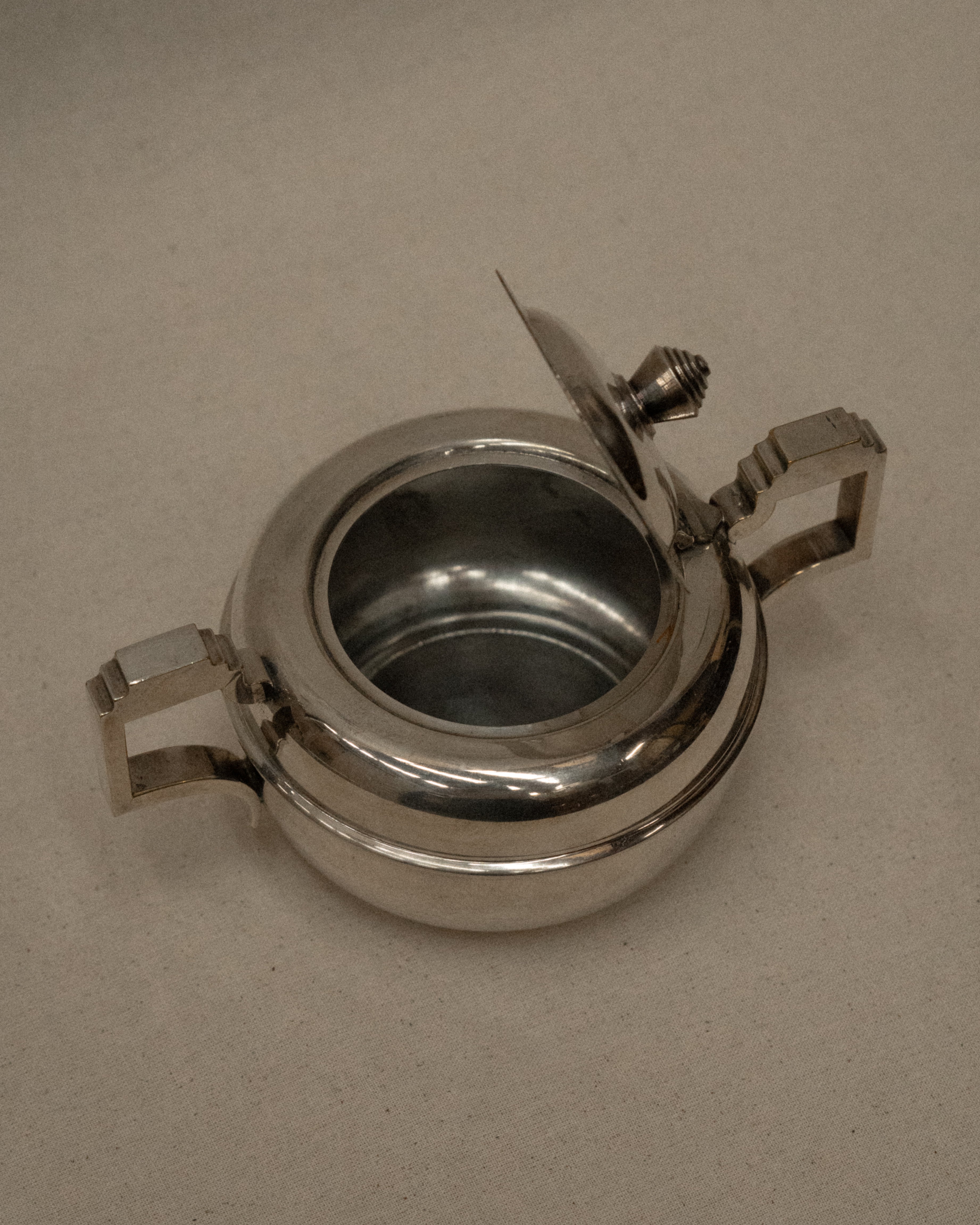 Silver plated sugar/salt pot, double handle