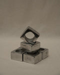 Set of 6 square chrome napkin holders