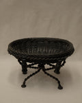 French basket with metal twist legs and resin tassels