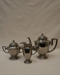 Set of chrome art deco set of coffee pot, sugar pot and milk jug