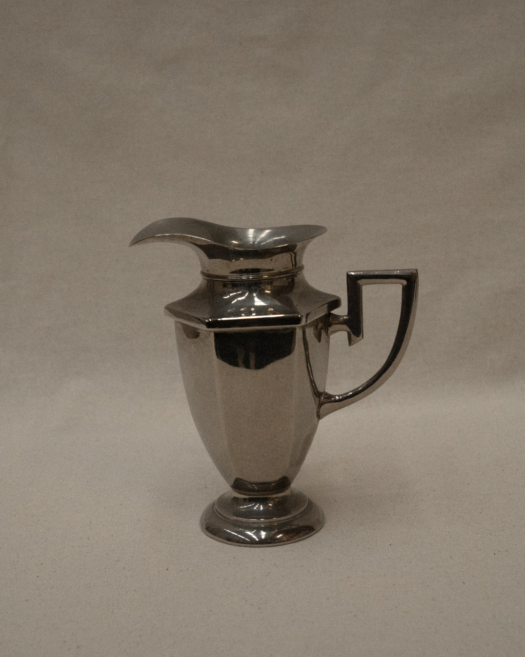 Set of chrome art deco set of coffee pot, sugar pot and milk jug