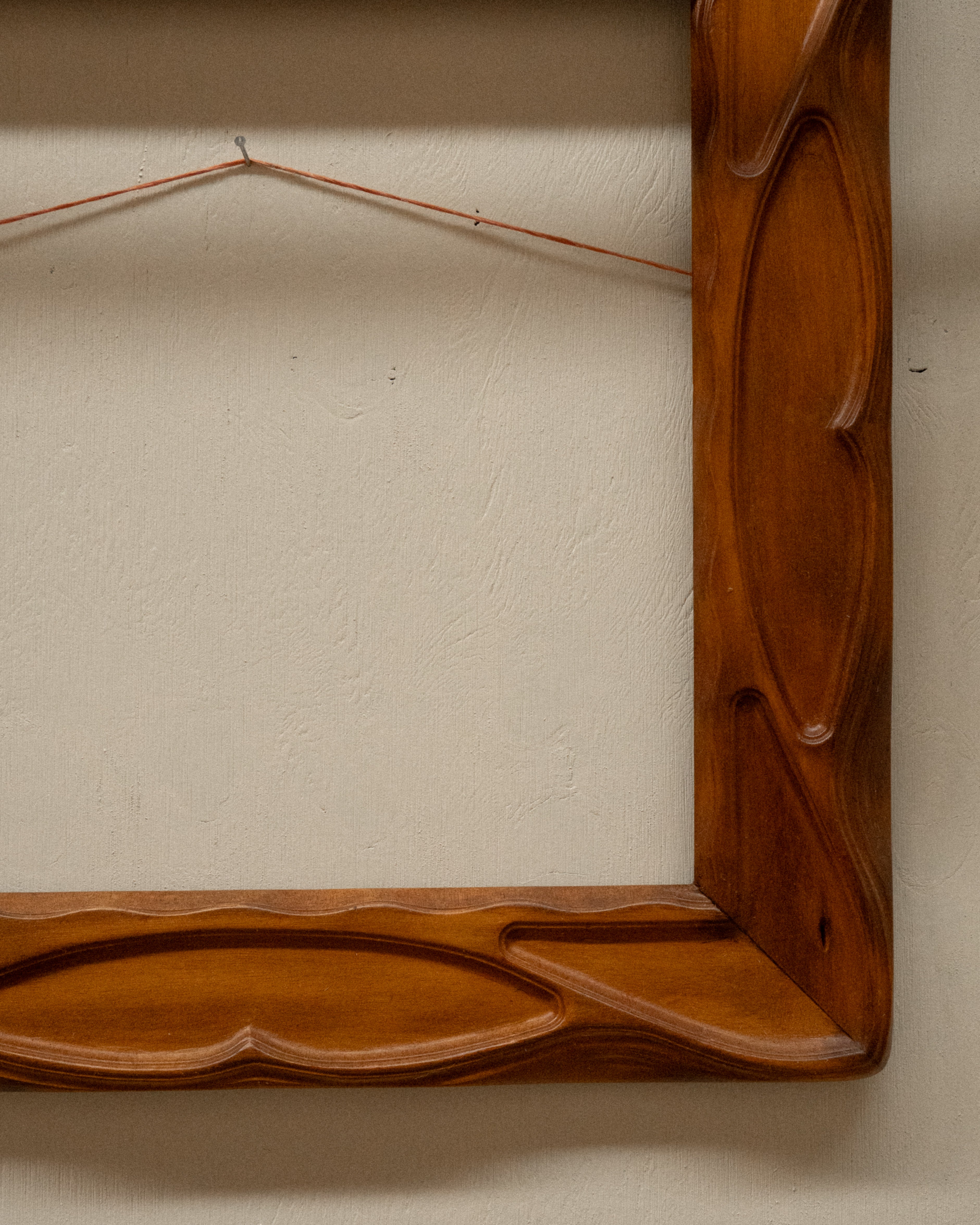 Hand carved square wooden frame