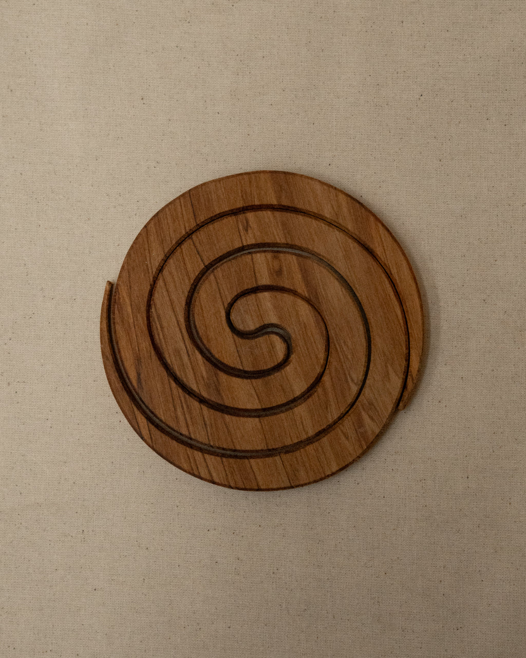 Set of 2 spiral NZ Rimu wood coasters