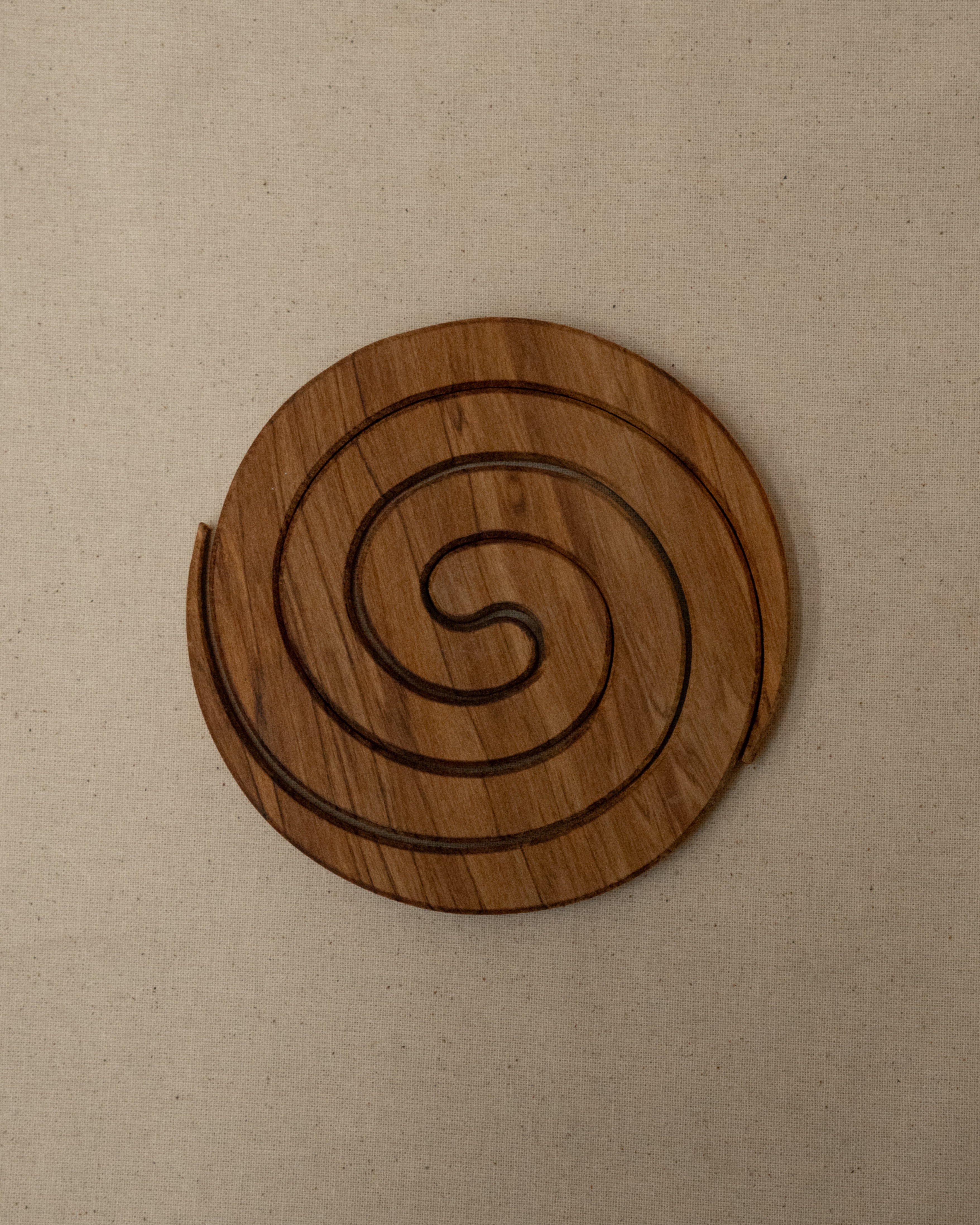 Set of 2 spiral NZ Rimu wood coasters