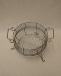 Wire metal basket with two handles and feet