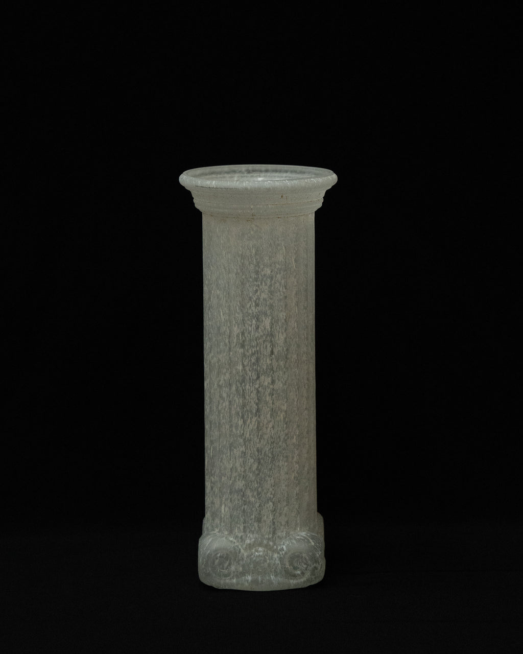 Scavo glass Corinthian column form vase