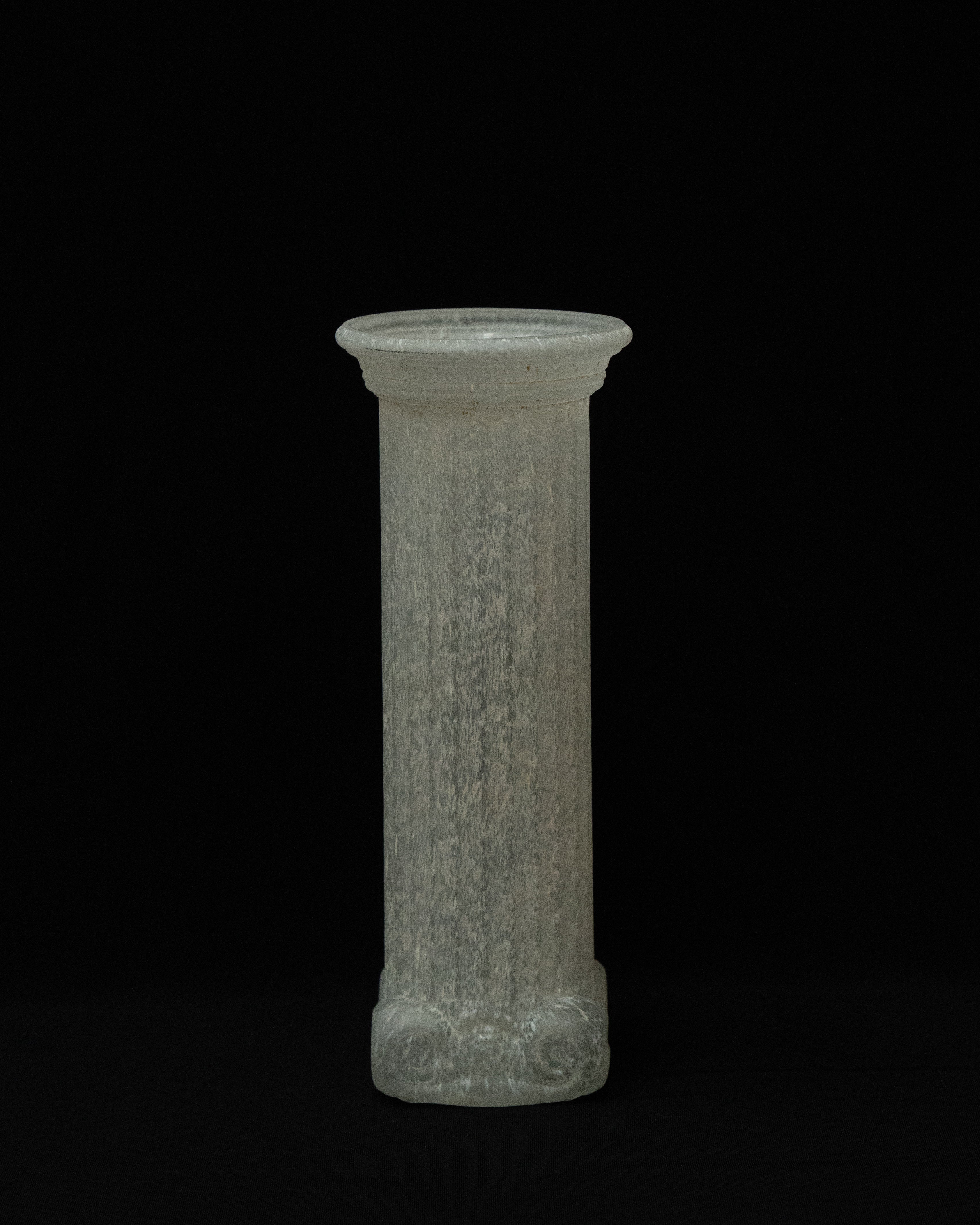 Scavo glass Corinthian column form vase