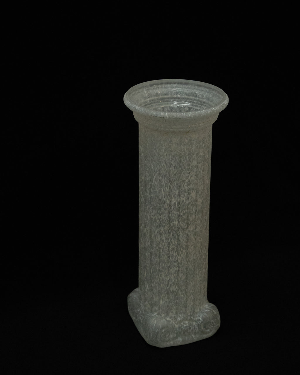 Scavo glass Corinthian column form vase