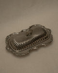 Silver plated trinket butter dish with lid and handle