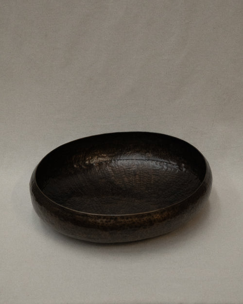 Hammered brass fruit bowl