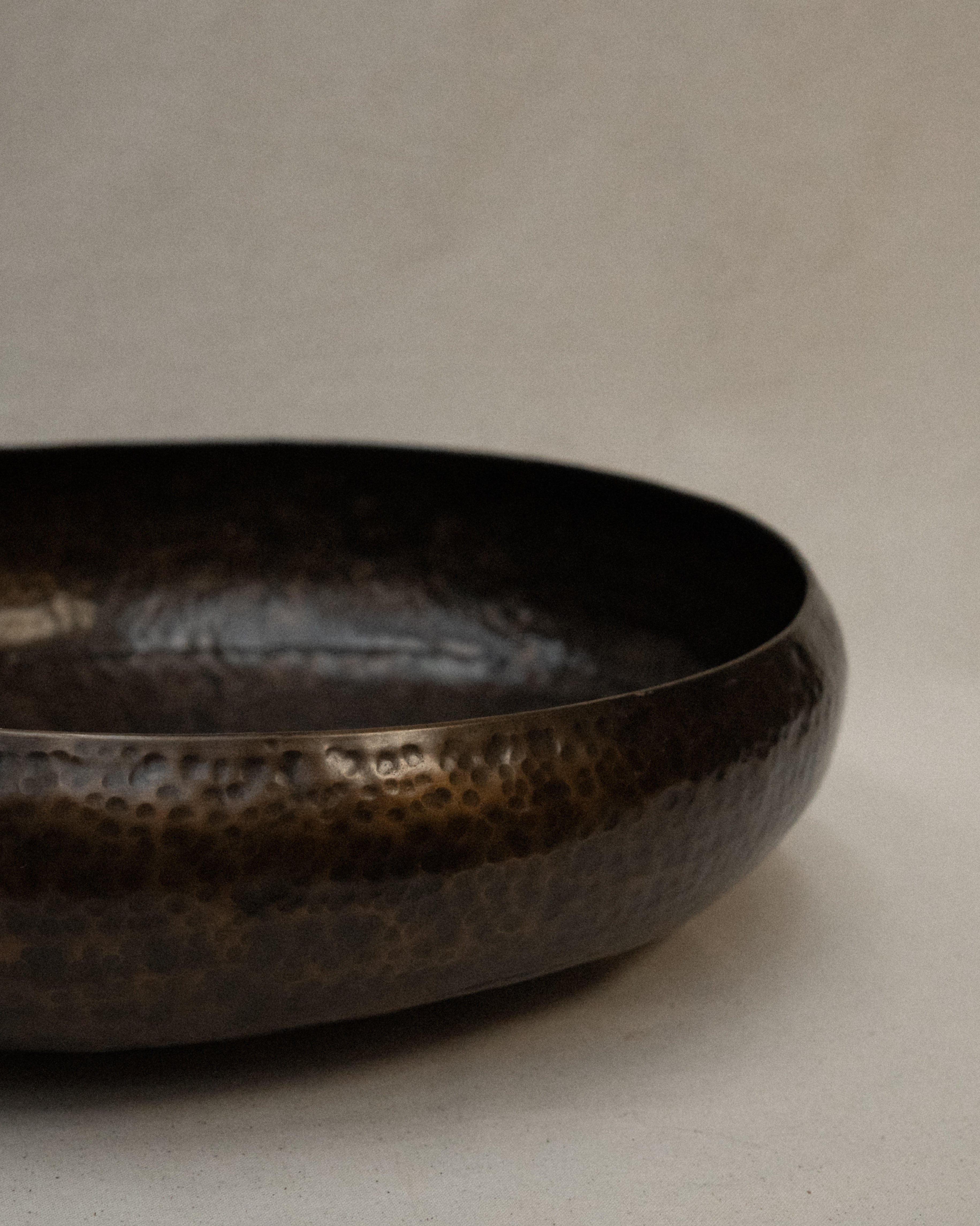 Hammered brass fruit bowl