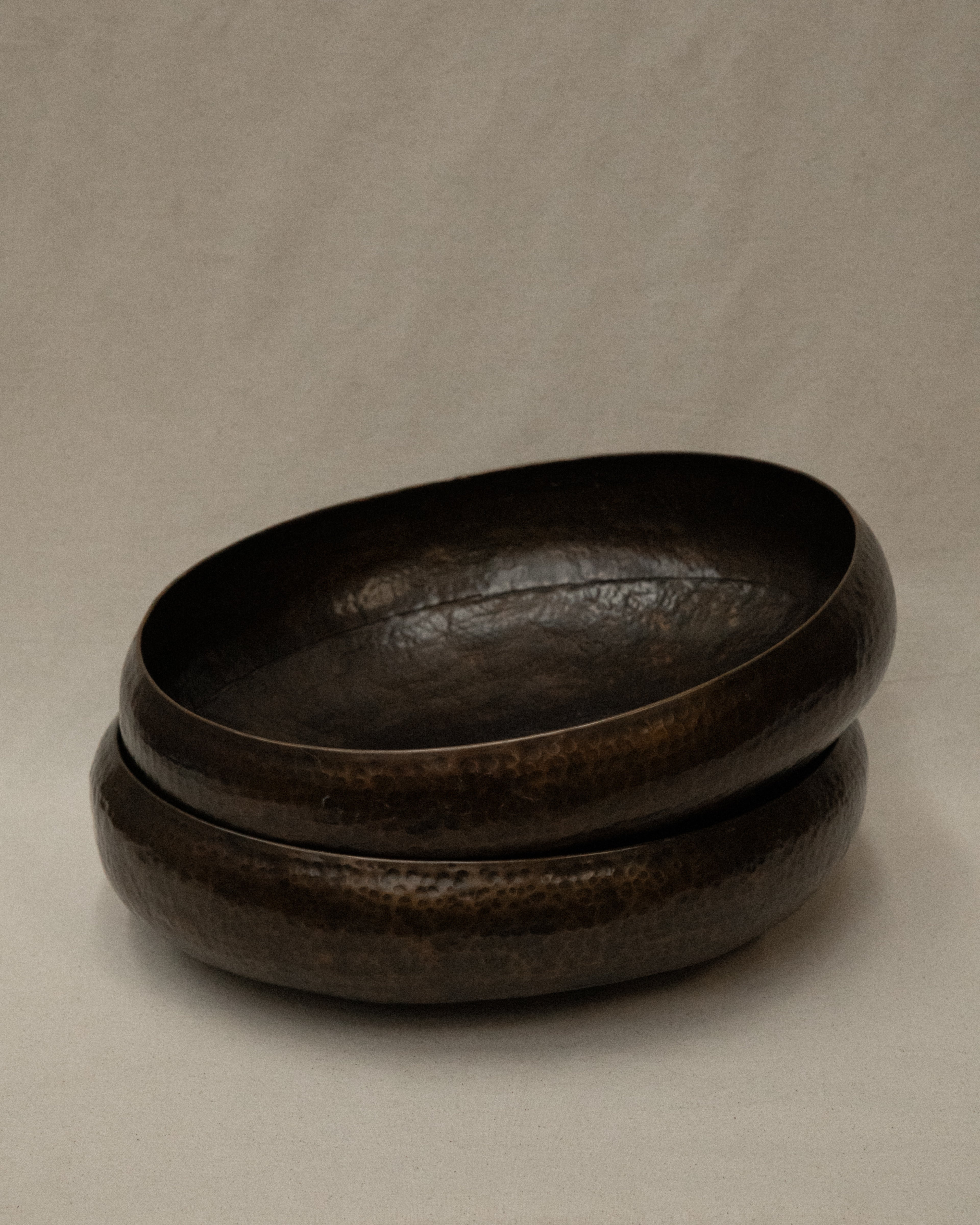 Hammered brass fruit bowl