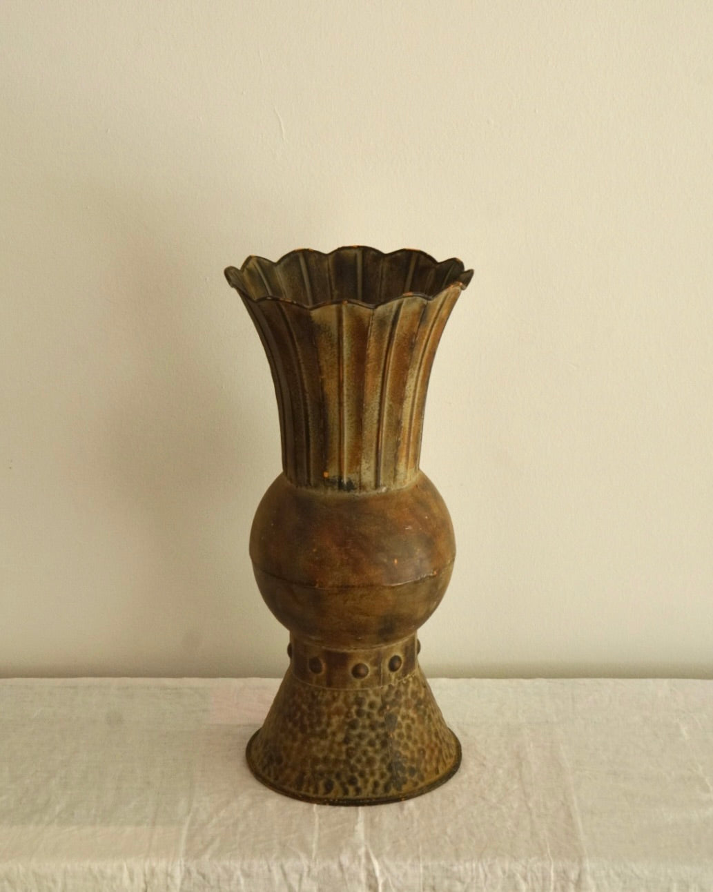 Metal urn vase
