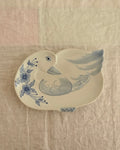 Duck blue and white ceramic plate