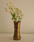 Brass ribbed vase