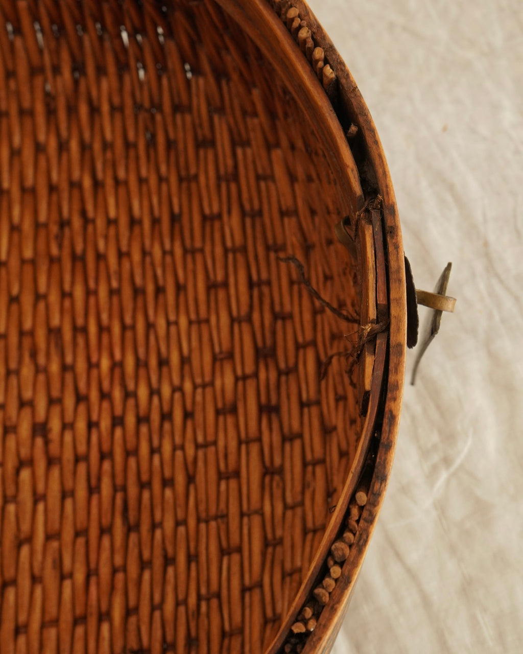 Large japanese woven lidded container